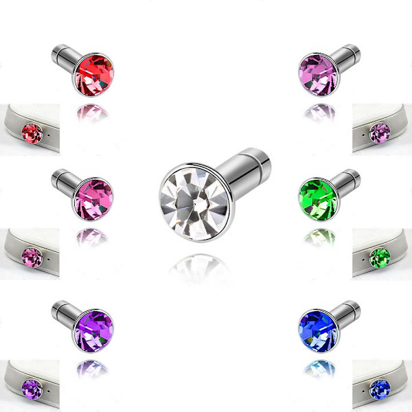 Mobilsmycke Strass Dammplugg Rosa