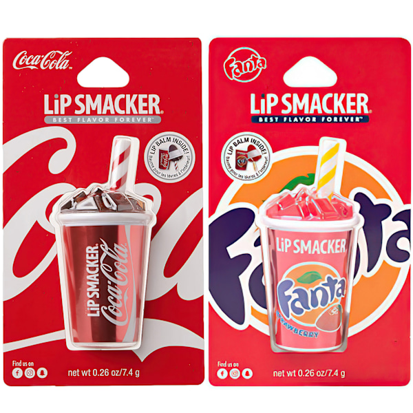 Läppbalsam Lip Smacker Coca - Cola / Fanta Jordgubb Smak Brun