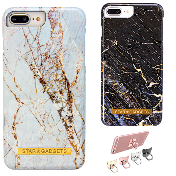 iPhone 7 Plus / 8 Plus - Beskyttelse af marmor Vit