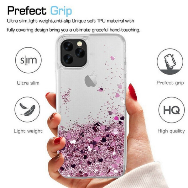 iPhone 11 - Liikkuva Glitter 3D Bling phone case