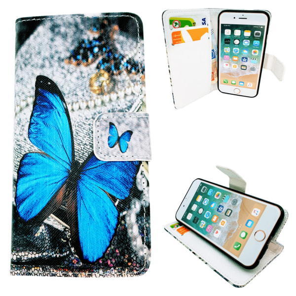 iPhone 6 / 6S - Kotelo/lompakko Nahka - Perhonen