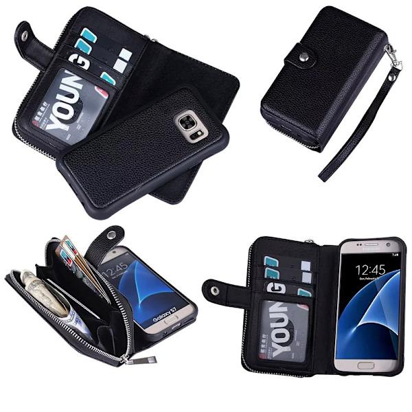 Samsung Galaxy S7 - PU Læder Pung Etui Svart