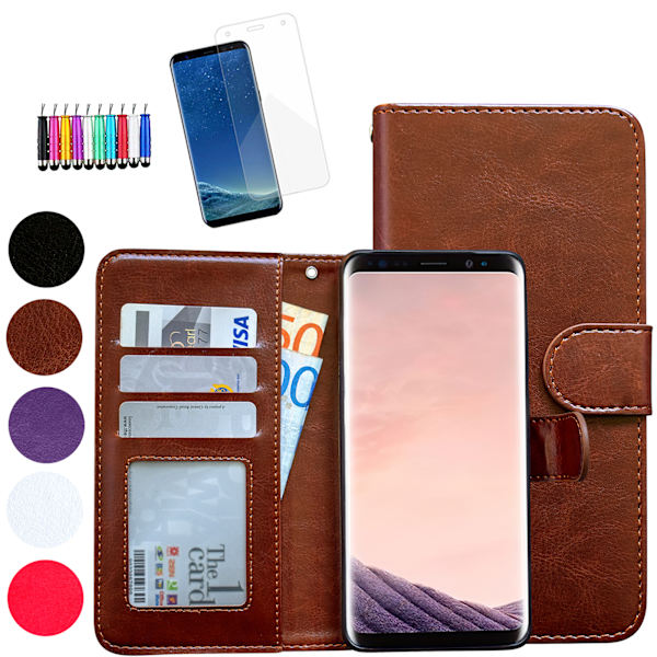 Suojaa S8 Plus - Nahkainen kotelo Brun