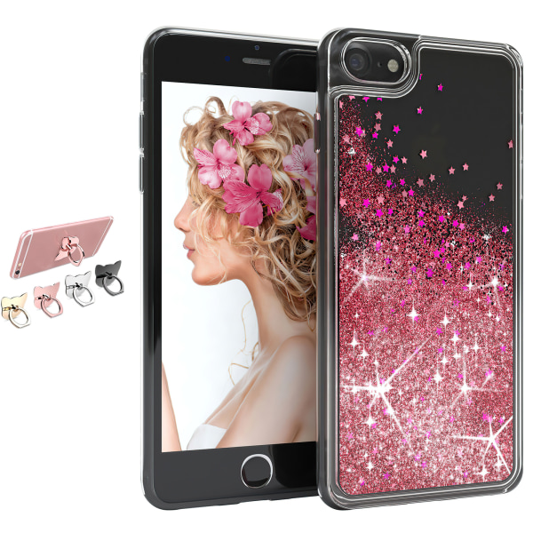 iPhone 6/7/8/SE (2020 & 2022) - Flydende Glitter 3D Bling Telefon Cover iPhone 6