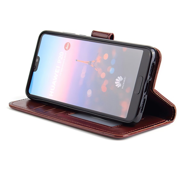 Kompatibel med Huawei P20 Pro - PU Læder Wallet Case Svart