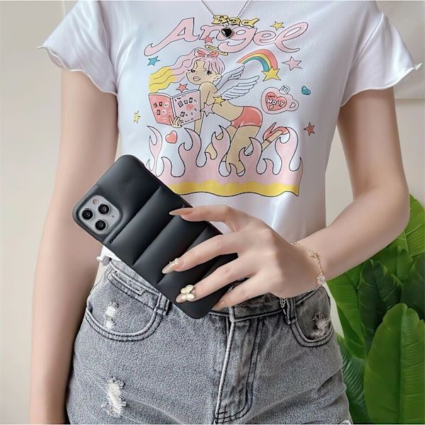 iPhone 12 Pro - Puffer Telefon Etui Beskyttelse Svart