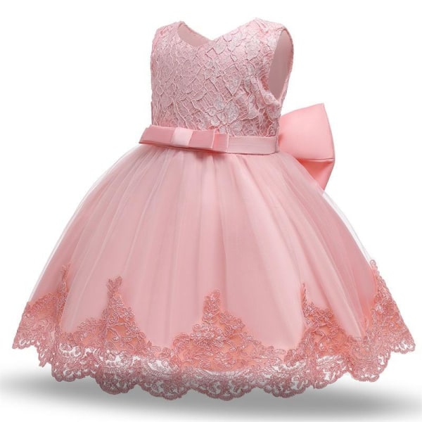 Prinsess fest klänningar med fluga och pannband Pink 90