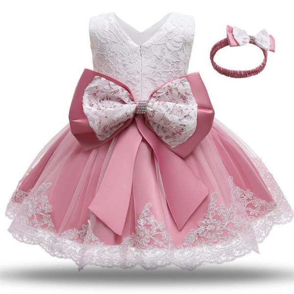 Princess party dresses with Bow and Headband 120 cm one size