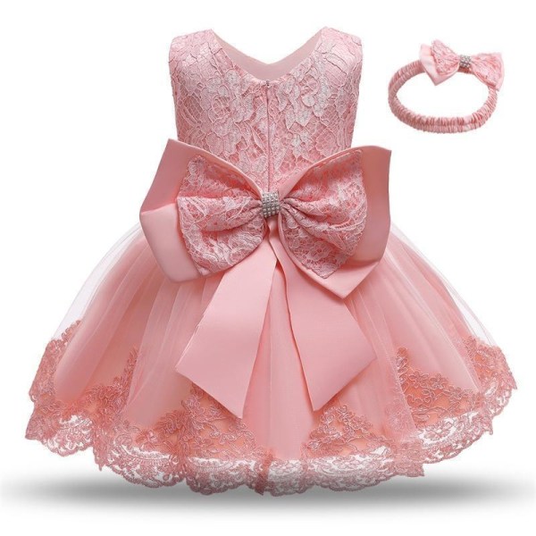 Princess party dresses with Bow and Headband 110 cm one size