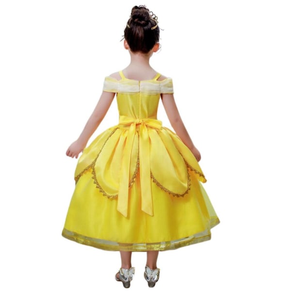 Prinsesse Belle kjole Skønheden og udyret  + 8 ekstra tilbehør 140 cm one size