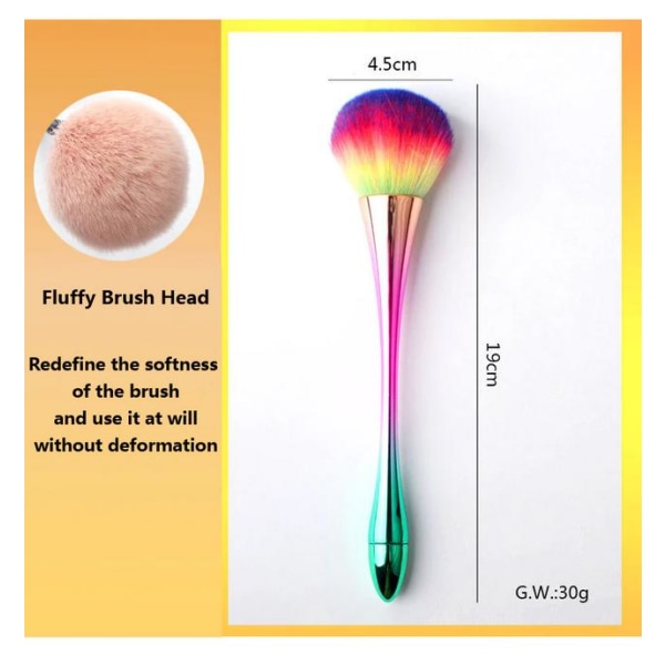 Nail Art Brush För Manikyr & Skönhetsborste Blush Powder Rose gold one size