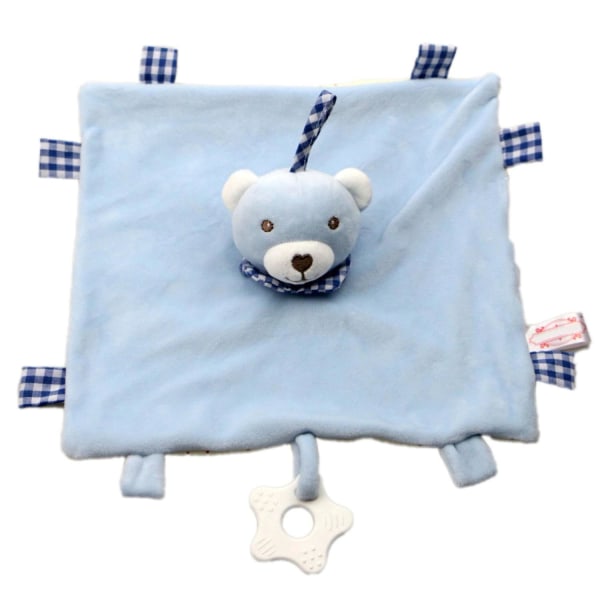 Baby fylld nallebjörn mjuk handduk plysch leksak snuttefilt Light Blue one size