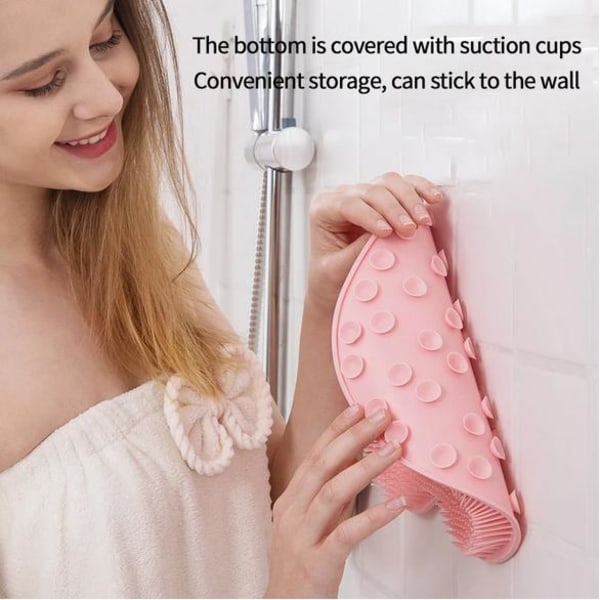 Halkfri duschfotskrubb i silikon för bad och ryggmassage Gray one size