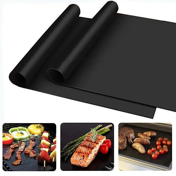 2 st Grill & ugnsmatta non stick återanvändbar bakmatta Grill Mats 2 pcs one size