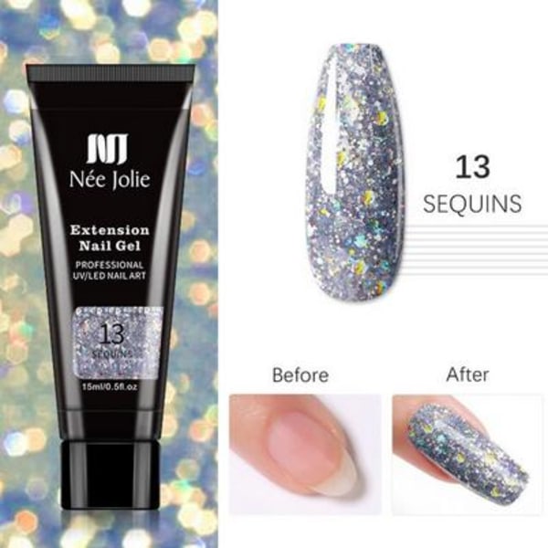 Polygel negle 15g Sequins 13 one size