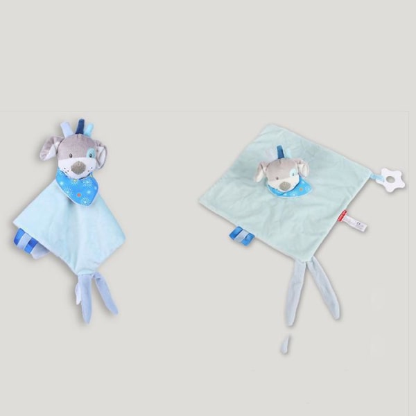 Nyfødt baby plys dukke blødt legetøj tæppe fåredukke hund Light Blue one size
