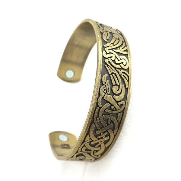 Phoenix Totem viking öppet justerbart armband Guld one size