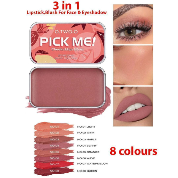 Multifunctional Makeup Palette 3 In 1 Lipstick,Blush & Eyeshadow No 6 Wave one size