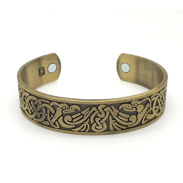 Phoenix Totem viking öppet justerbart armband Guld one size