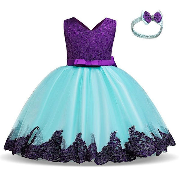 Princess party dresses with Bow and Headband 100 cm one size