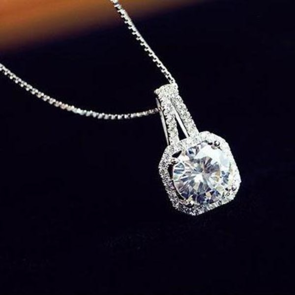 Diamond pendant necklace 925 silver Silver one size