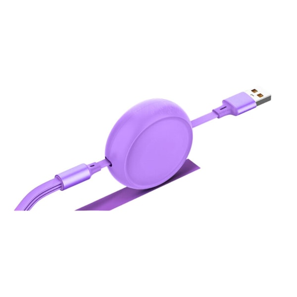 3-i-1 udtrækkeligt kabel - Lightning, USB-C, Micro USB Purple M