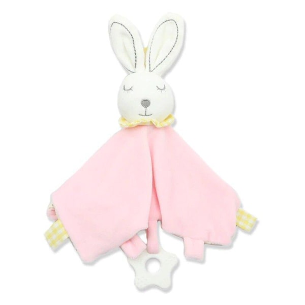 Baby fylld kanin mjuk handduk plysch leksak snuttefilt Light Pink one size