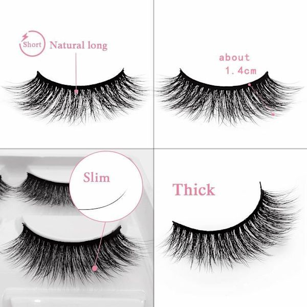 Irtoripset 5 para - 3D faux mink (G-601) G601 one size