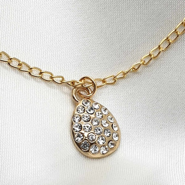 Diamant-vanddråbevedhæng Halskæde i klassisk stil guld Gold one size