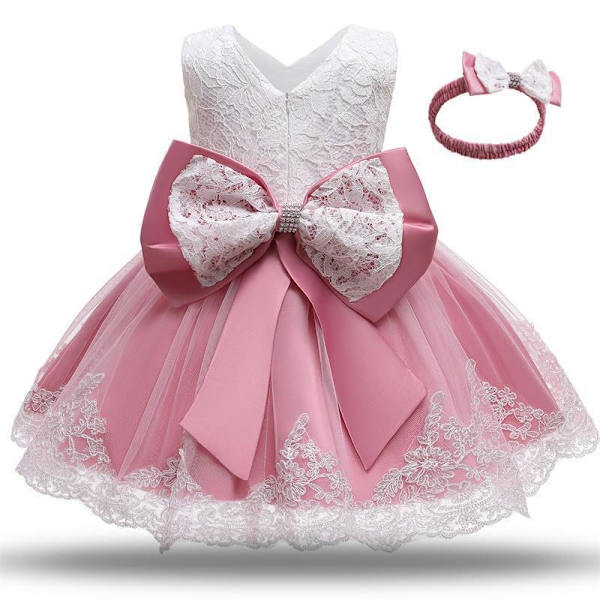 Princess party dresses with Bow and Headband 100 cm one size