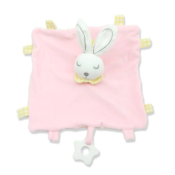 Baby fylld kanin mjuk handduk plysch leksak snuttefilt Light Pink one size