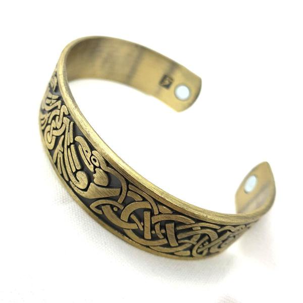 Phoenix Totem viking öppet justerbart armband Guld one size
