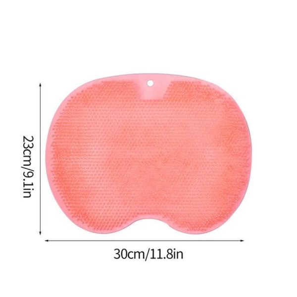 Halkfri duschfotskrubb i silikon för bad och ryggmassage Pink one size
