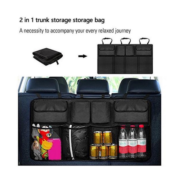 Bagsædet bilopbevaringstaske / bagagerumsorganisator Black