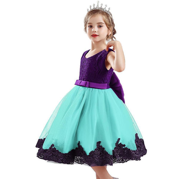 Princess party dresses with Bow and Headband 100 cm one size