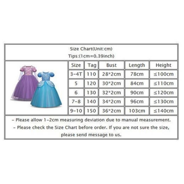 Prinsessa Tähkäpää  lasten naamiaisasu + 7 lisätarvikkeet 140 cm one size