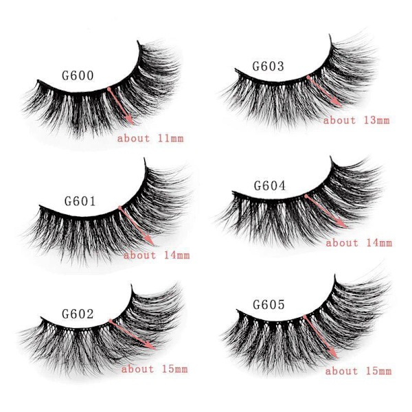 Irtoripset 5 para - 3D faux mink (G-603) Black one size