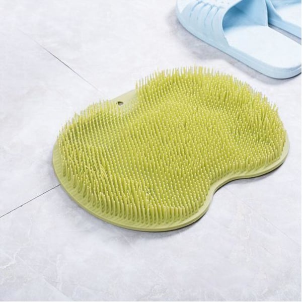 Non Slip Bath Silicone Shower Foot Scrubber and Back Massager Green one size