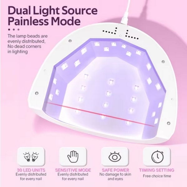 48W UV / LED professionel lampe med timerfunktion 48 watt one size