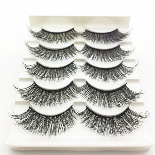 5-par lösögonfransar - 3D faux mink (G-48) G48 one size