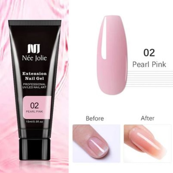 Polygel negle 15g Pearl Pink 02 one size