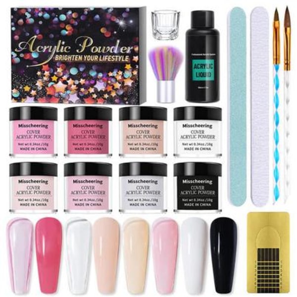 15 st Akryl pulver och flytande akryl nagel set Set # 3 one size