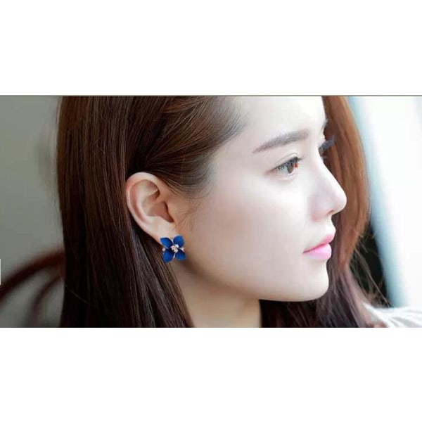 Örhängen toppar dubbar Koreansk stil blomma Blå M