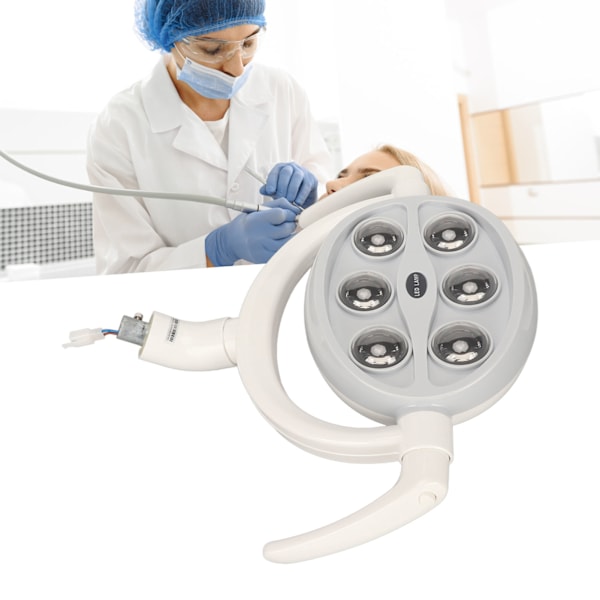 Dentala Stolar Lampor, 6 Leds För Dental Stolsenhet Dubbelt Kontrollsystem, Sensorkontroll För Ljusstyrkejustering, Avtagbara Handtag För Flexibilitet