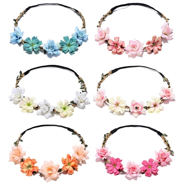 Flower Wreath Hair, Pack of 6 Flower Wreath Hair Wedding Bridal