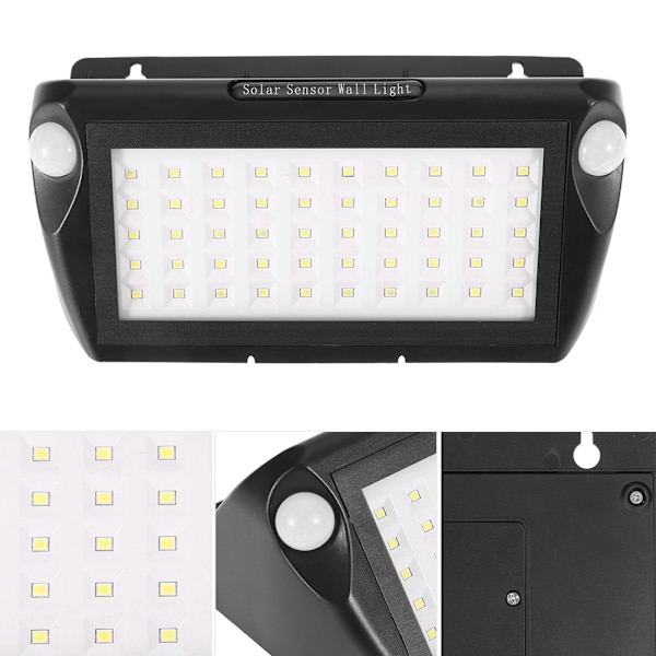 Solcellsladdad 50LED vägglampa Människokroppssensor Vattentät