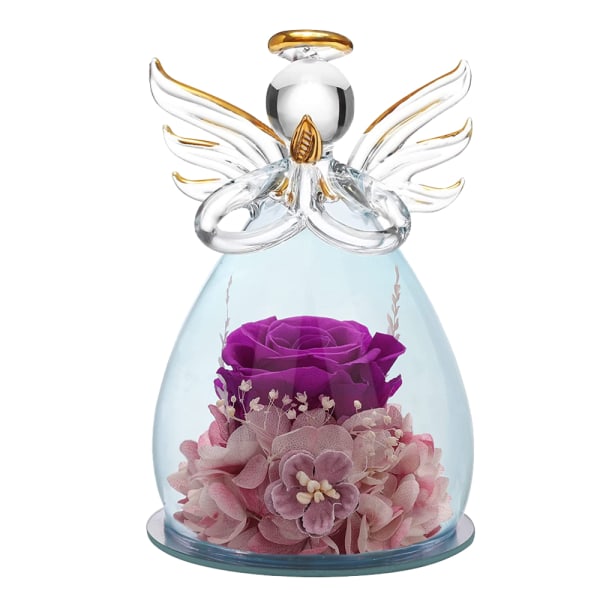 Angel immortal flower, rose glass cover, Christmas Valentine's