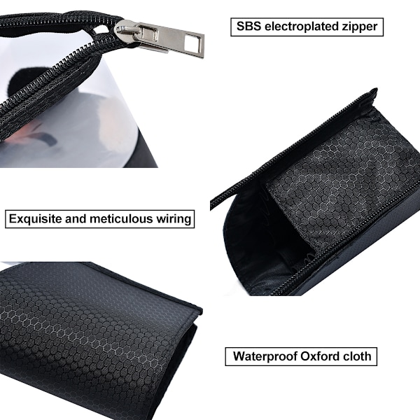 Dam Handhållen Halvrund Transparent Sminkväska Sminkborste Organizer Väska black