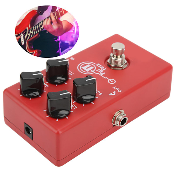 Fuzz Distortion Pedal Nivå Gain Scoop Tonjustering Elgitarr Monoblock Effekt 30mA
