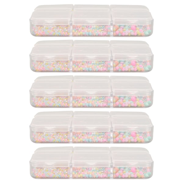 5 Ask Nageldekorationspärlor Glitter Attraktiv Bärbar Plastmaterial Flera Storlekar Mini DIY Manikyrkonstpärlor för Dekoration